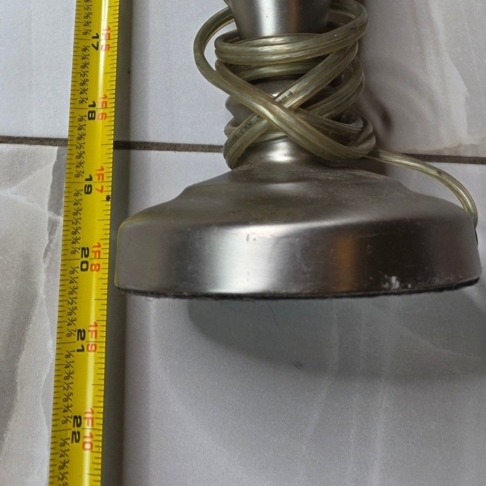 Modern Brushed Nickel Table Lamp Urn Style Silver Metallic 21 Inch 19-7051 Z4 - Picture 4 of 16